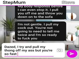 Tempting MILF and Son Fuck on Their Sofa Sexting Roleplay