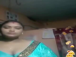 Tamil india gunging éndah wadon blue silky blouse live, bayan film 02