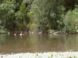 Naturist marriageable Couple at the River, Free sex film f3